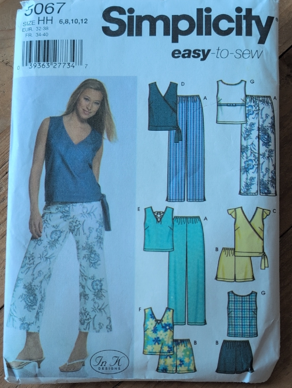 2004 Simplicity Easy-to-sew, Tank Top, Capris, Pants, Shorts Pattern, Uncut 5067